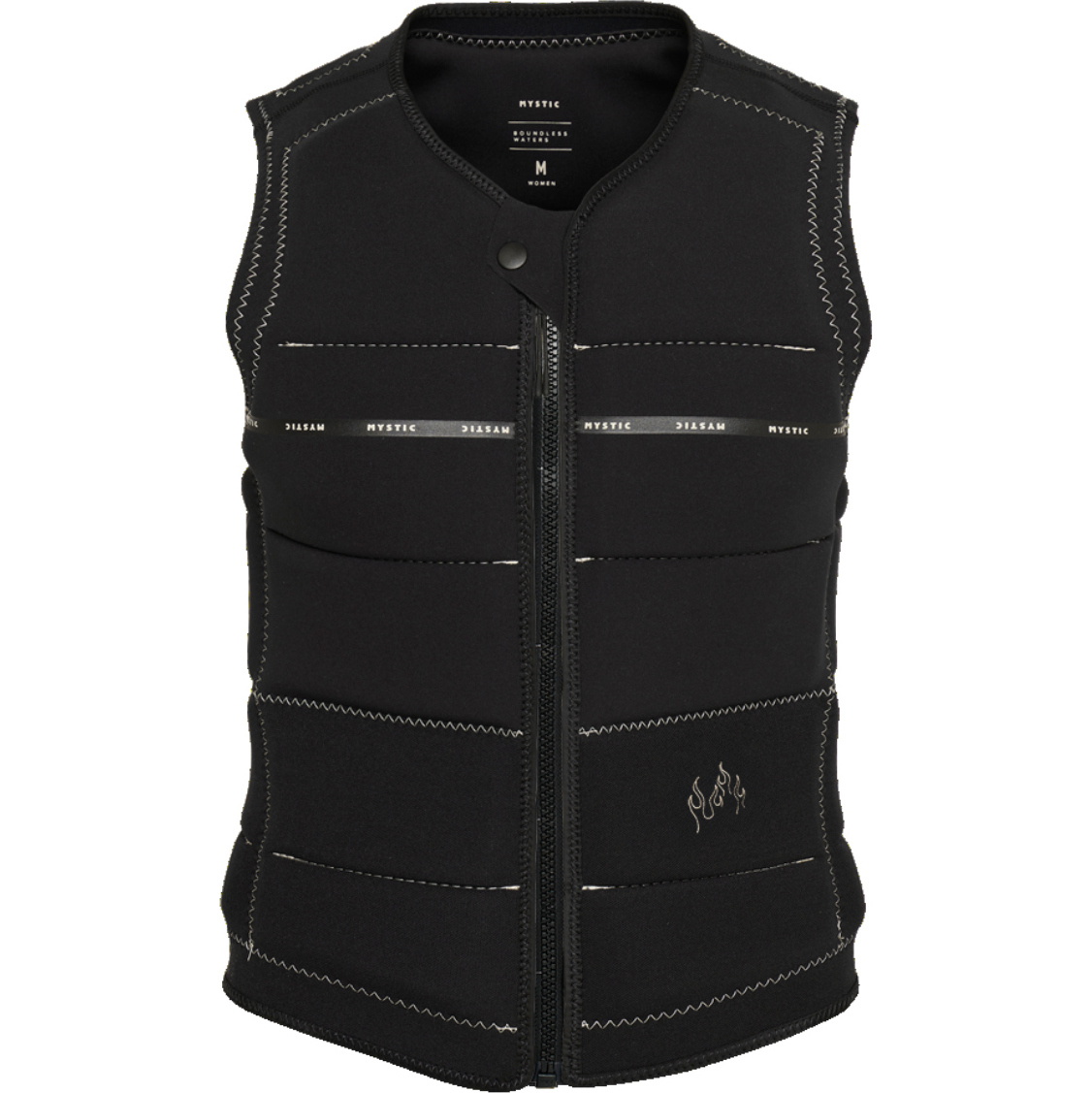 2026 Mystic Womens Raspa Elena Bodi Front Zip Wake Impact Vest 35005.260160 - Black